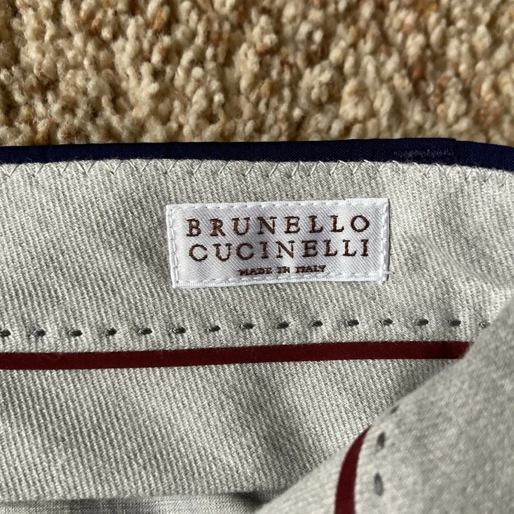 NWOT Brunello Cucinelli Men’s Navy Lightweight Wool Trousers Pants IT60 US 42-44 - Picture 5 of 16